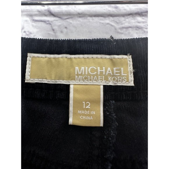Michael Kors Black Corduroy Straight Leg Pants Women’s Size 12 Cotton Blend - Picture 6 of 9